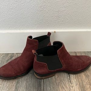 Maroon ankle boots